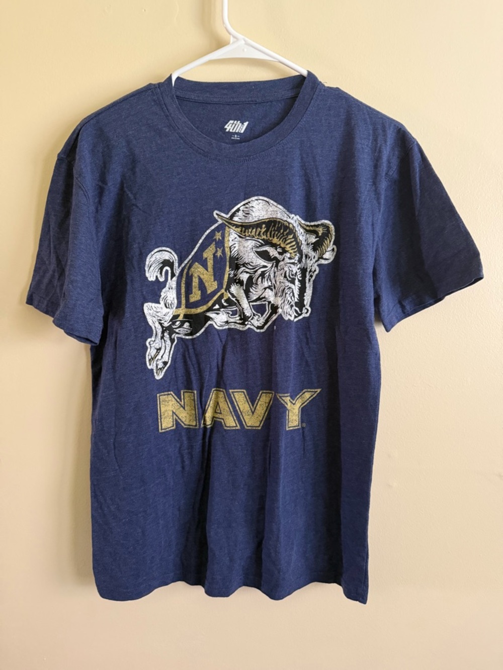 NAVY Graphic Short Sleeve Tee in Navy Blue - Women's Casual Top